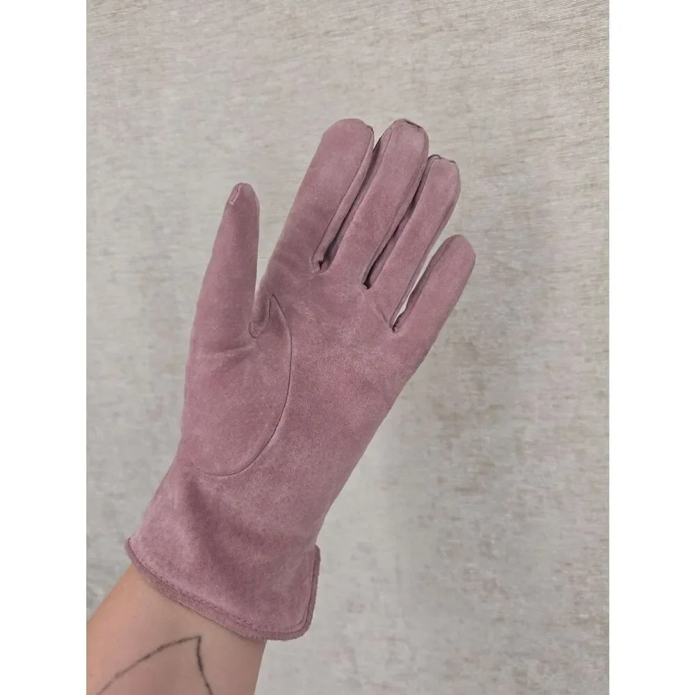 Isotoner Women's Pink Suede Lined  Driving Gloves